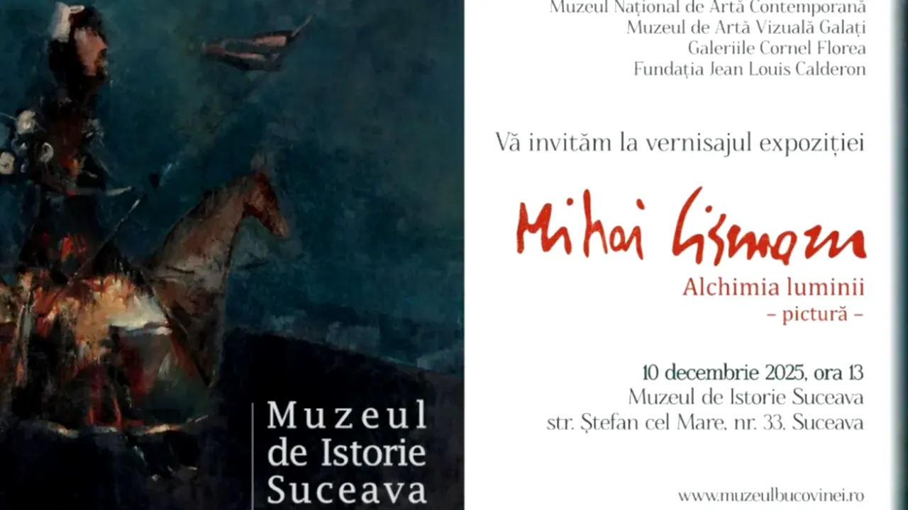 Expoziția retrospectivă „Alchimia luminii”, dedicată pictorului Mihai Cismaru, se deschide la Muzeul Național al Bucovinei