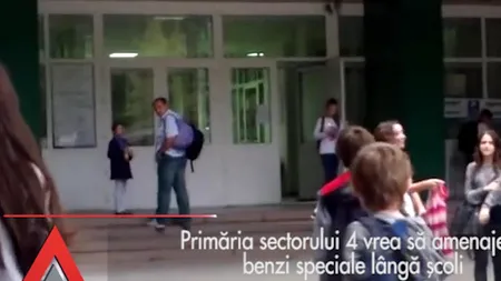 Primăria unui sector vrea să amenajeze BENZI SPECIALE lângă școli, unde părinții să poată parca