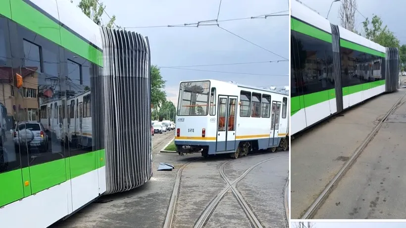 Un tramvai Imperio a DERAIAT de pe șine. Sindicatul Transportatorilor acuză conducerea STB de dezinteres față de calitatea transportului public