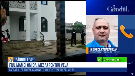 GÂNDUL LIVE. Ioan Cănărău, vicepreședintele Sindicatului Europol, după ce Vela a fost amenințat de un interlop: „Încearcă să își facă o imagine de pe urma acestui scandal. Mulți indivizi au prins tupeu”