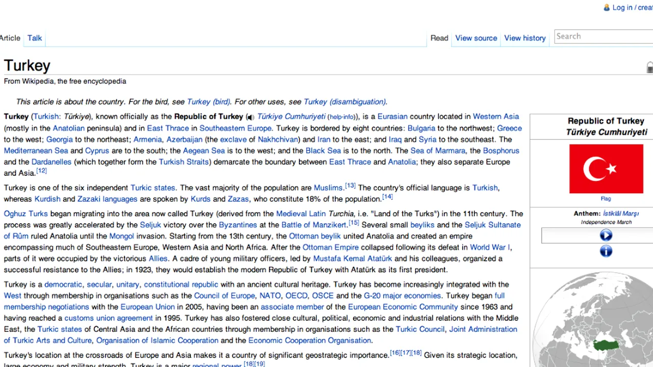 Turcia avertizează Wikipedia în privința conținutului și vrea să impoziteze site-ul