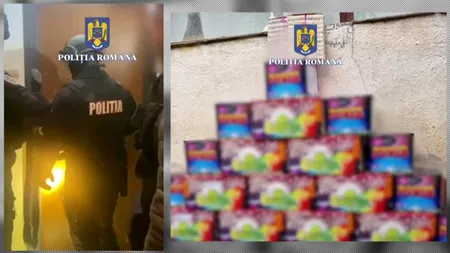 VIDEO | Sute kilograme de artificii confiscate de Poliție în București și Călărași. Petardele urmau să fie vândute online