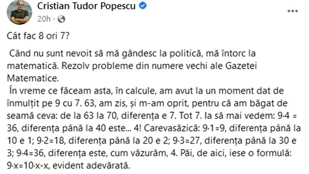 Test de inteligență | Cât fac 8 ori 7? Soluția oferită de CTP pentru tabla înmulțirii
