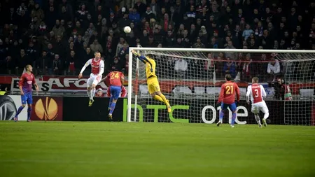 STEAUA a pierdut în fața lui AJAX, scor 0-2, în turul 16-imilor EUROPA LEAGUE