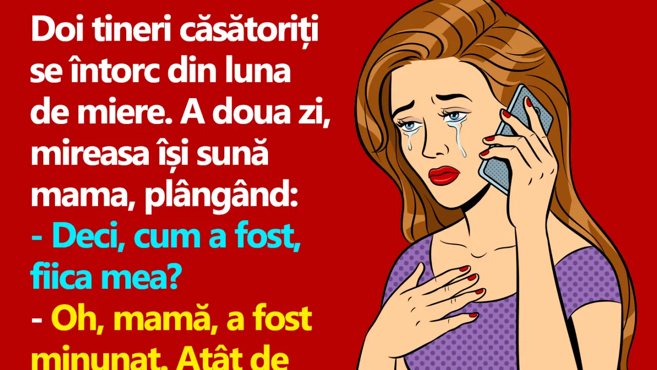 Bancul de sâmbătă | „Cum a fost în luna de miere, fiica mea?”