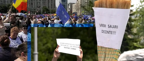 VIDEO | Angajații din învățământ au protestat, din nou, în Piața Victoriei și la Palatul Parlamentului. Eu vreau salariu, nu vreau pomană