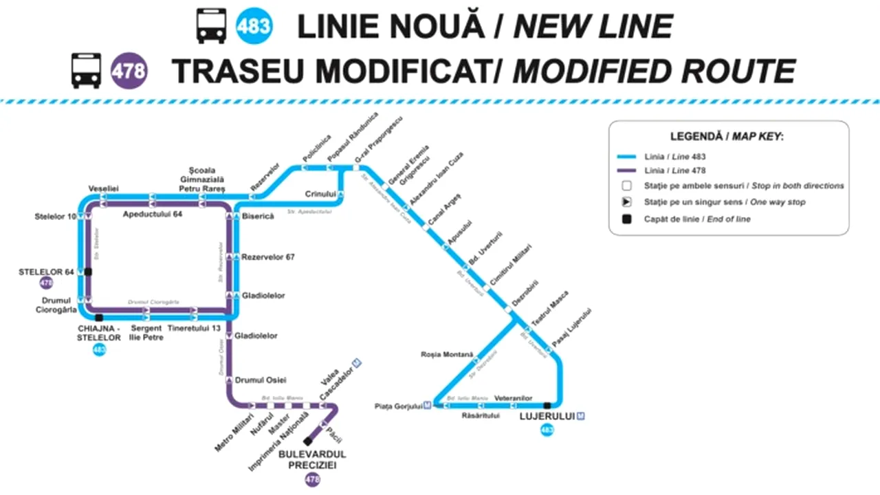 Linia de autobuz 478 revine pe Drumul Osiei/ Se înființează o nouă linie de TRANSPORT public / Aceasta va uni Lujerului de CHIAJNA-STELELOR