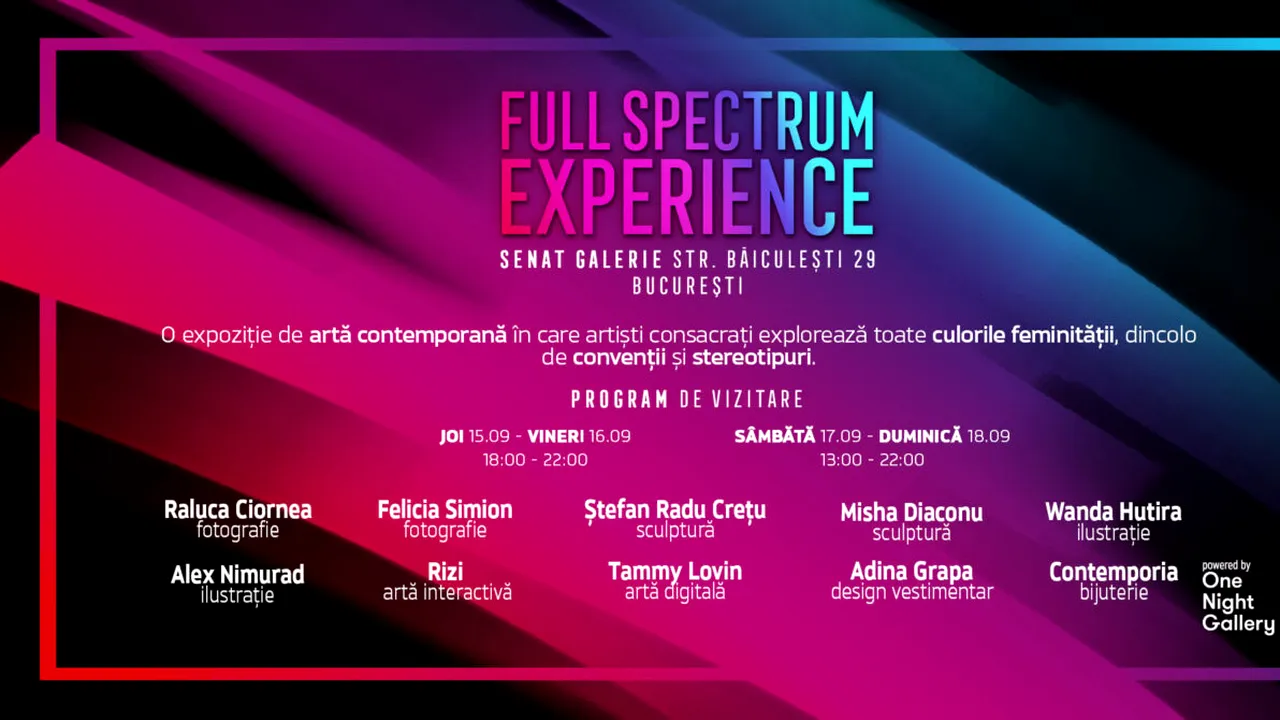 BAT și One Night Gallery aduc FULL SPECTRUM EXPERIENCE la SENAT Galerie în București (Comunicat de presă)