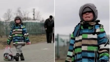 VIDEO| Imaginea copleșitoare a războiului. Momentul în care un băiețel trece granița singur și plânge
