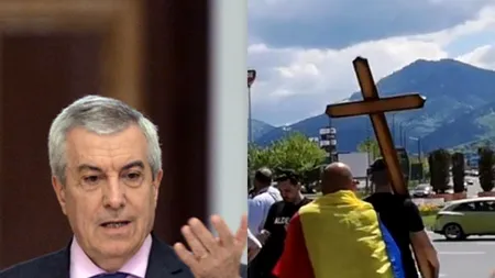 Tăriceanu, întâmpinat cu un sicriu și o cruce la Brașov. „Rușine! Libertate! Hoții!