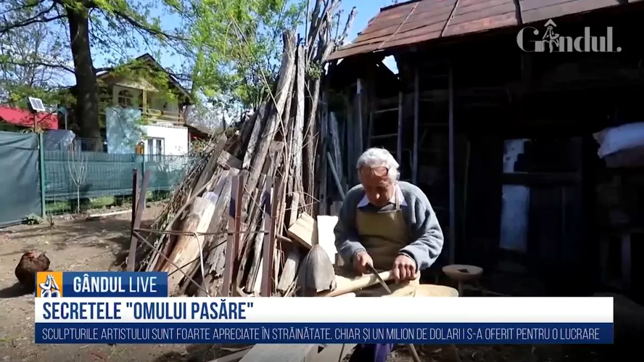1 DECEMBRIE. Secretele „Omului Pasăre” Dan Gherasimescu, la GÂNDUL LIVE: Americanii stau la coadă pentru lucrările sale! „Nici nu știu de când sunt meșter popular”