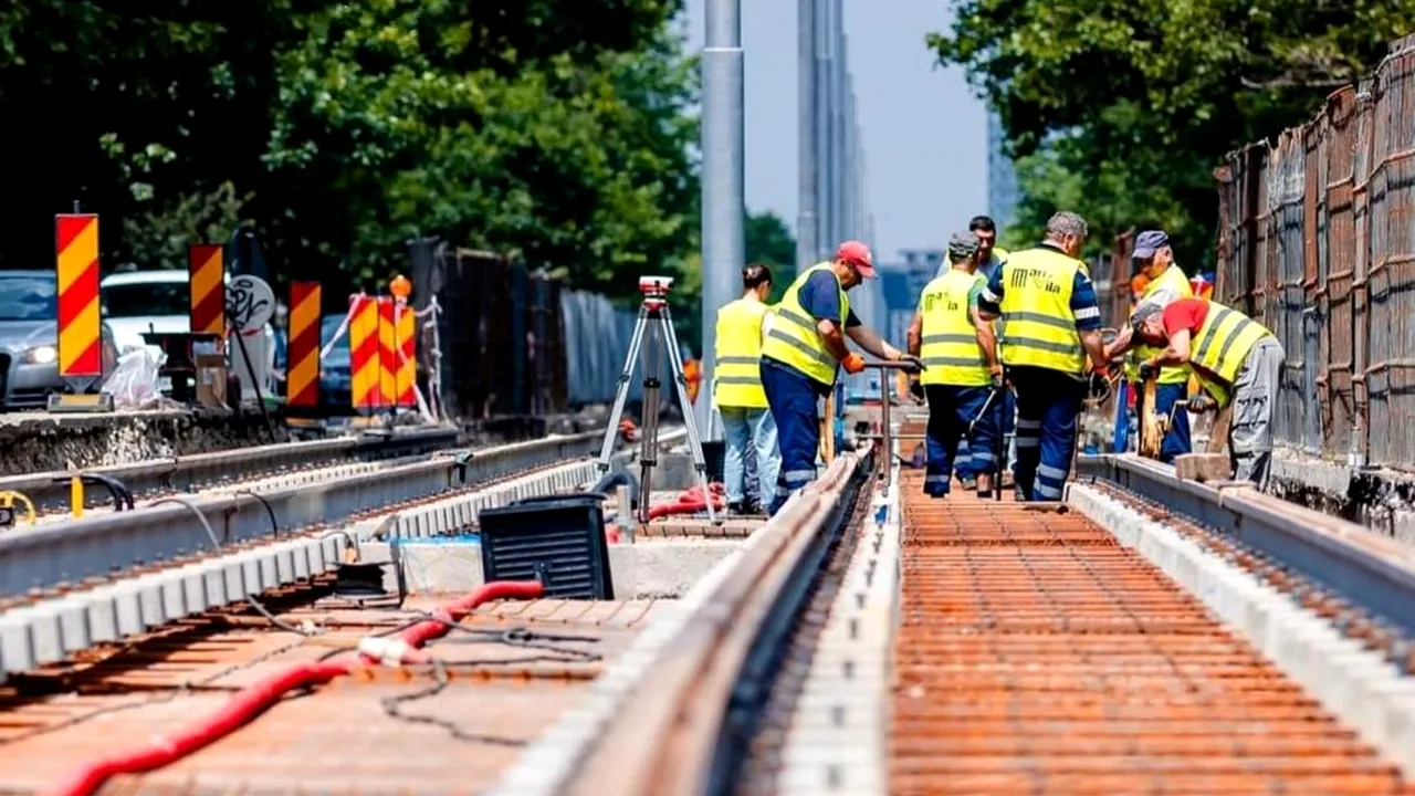 Stadiul lucrărilor la LINIA 5 de tramvai: primăria are datorii de 80 de milioane de lei către constructor și nu a oferit soluții pentru copertine