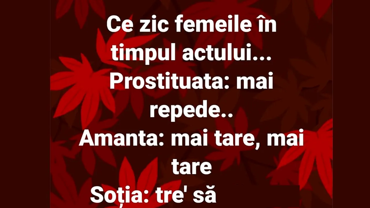 Bancul de duminică | Ce zic FEMEILE în timpul actului