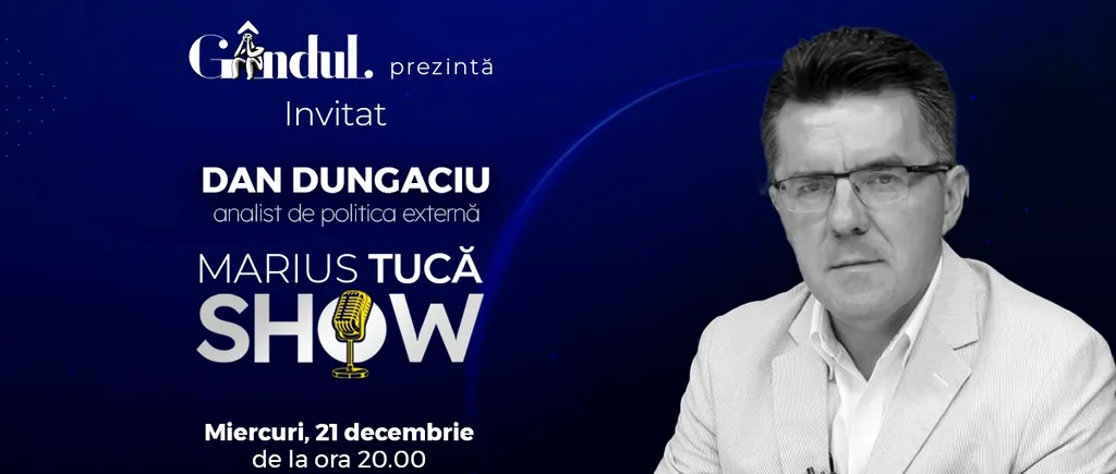 Marius Tucă Show începe miercuri, 21 decembrie, de la ora 20.00, live pe gândul.ro