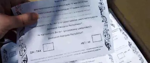Autoritățile de la Kiev au capturat 100.000 de buletine de vot gata ștampilate cu Da, de la separatiștii din Donețk