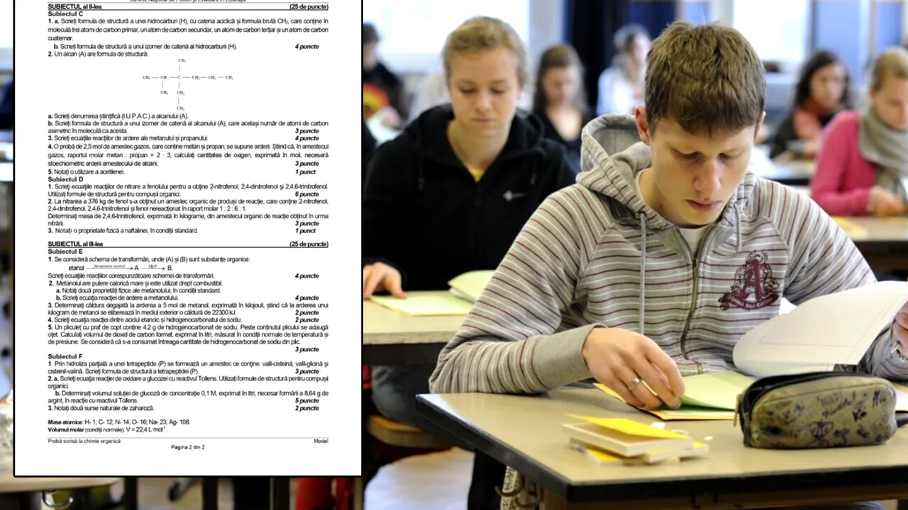 BAC 2022 | Ce subiecte au picat la chimie + baremul de corectare