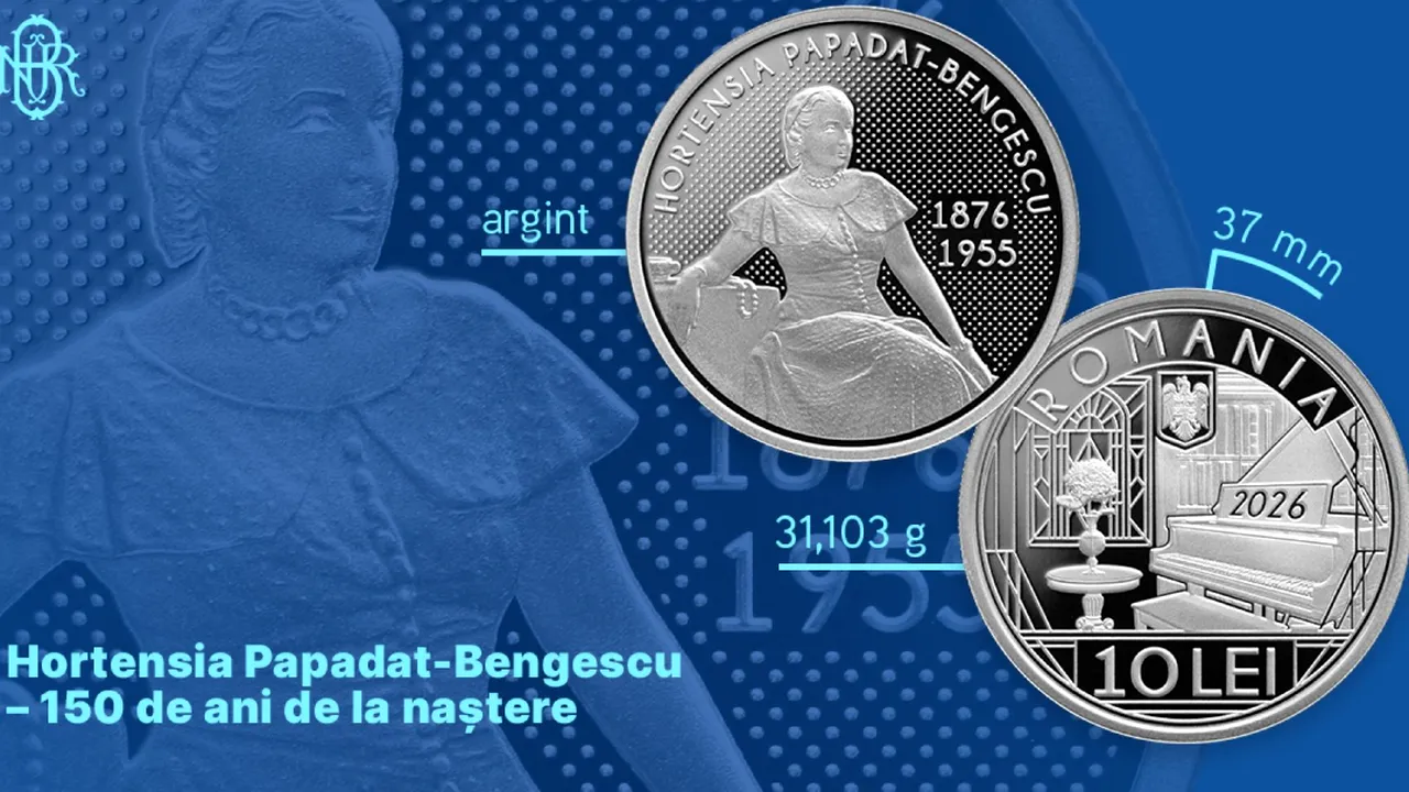 BNR lansează o monedă de argint la 150 de ani de la naşterea Hortensiei Papadat-Bengescu. La ce preț se vinde