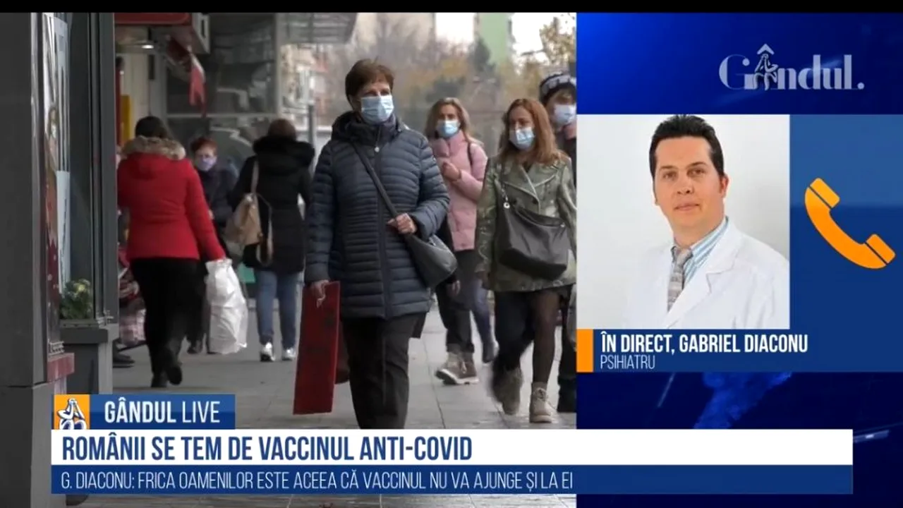 Psihiatrul Gabriel Diaconu, despre teama românilor de a se vaccina, la GÂNDUL LIVE: „Oamenii sunt în fiecare zi victime ale dezinformării. Ideea că România e o țară de al doilea rang a fost inoculată în trecut”