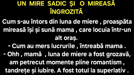 Bancul de marți | Mirele sadic și mireasa îngrozită