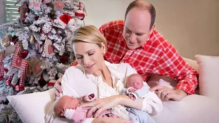 Primele imagini cu gemenii prințului Albert de Monaco și ai soției sale