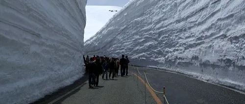 VIDEO: Coridorul de zăpadă cu pereți de 20 de metri înălțime, una dintre atracțiile turistice ale Japoniei