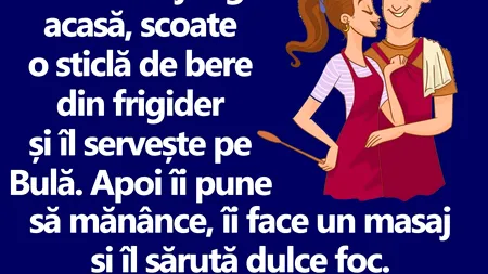 BANC | Bubulina scoate o bere din frigider și îl servește pe Bulă