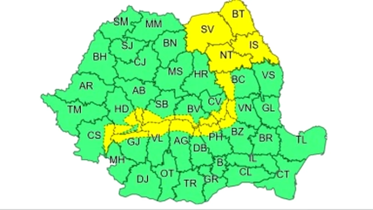 Cod galben de vânt puternic până sâmbătă seara. Zonele vizate