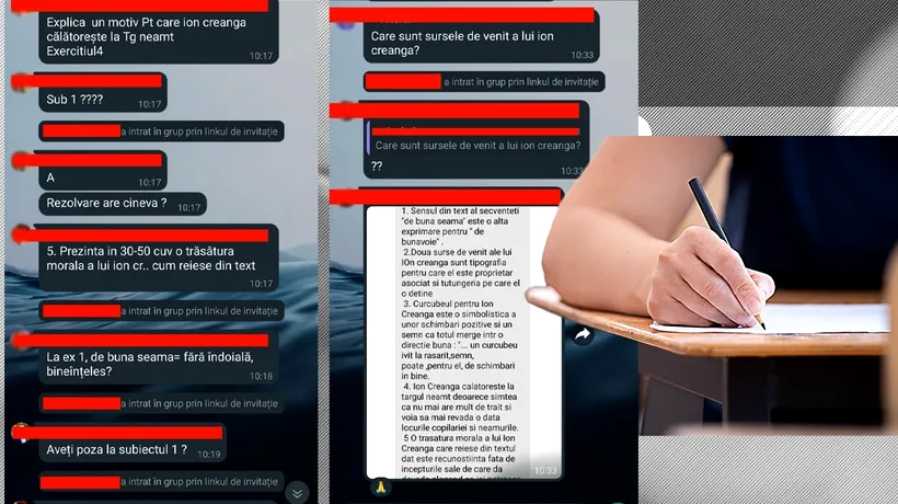 INCREDIBIL. Rezolvarea subiectelor la Limba română de la BAC 2023, primită de elevi în timp real pe un grup de WhatsApp. „Ierta-ți greșelile”