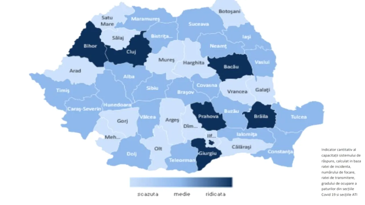 Capitala și șase județe, grad ridicat de vulnerabilitate în gestionarea COVID-19. Analiza INSP