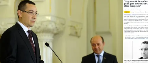 DECLARAȚIE SURPRIZĂ a lui Victor Ponta, în Le Monde: Eu am hotărât să pun capăt luptei politice cu Băsescu
