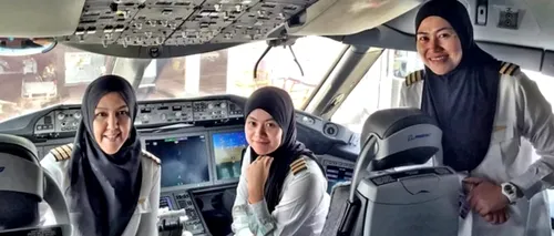 De 8 martie, un avion pilotat exclusiv de femei a aterizat într-o țară în care femeile nu au dreptul să conducă mașina
