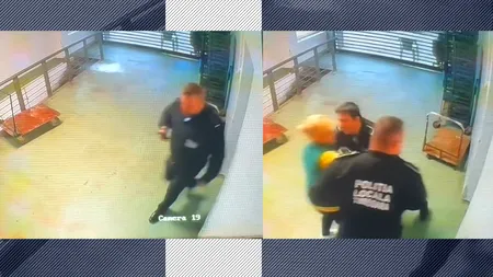 Momentul în care doi polițiști locali AGRESEAZĂ o femeie într-o piață din Timișoara: „Două brute fără creier”