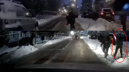 Copil la un pas să fie spulberat pe trecerea de pietoni, de față cu un polițist, care nu a schițat nicio reacție