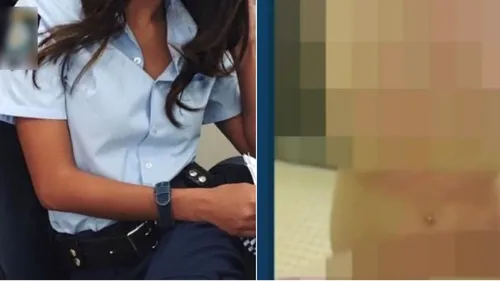 O polițistă a fost concediată după ce s-a filmat goală în baia unei școli
