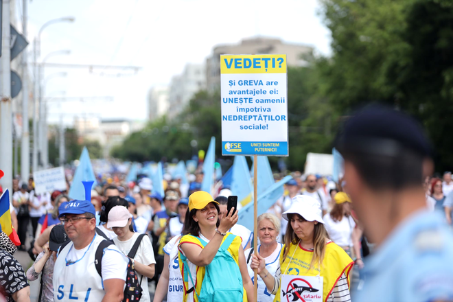 Grevă în școli. Mii de profesori protestează în București / Sursa foto: Alexandra Pandrea (GÂNDUL)