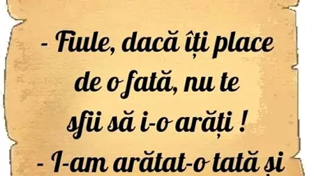 Bancul de sâmbătă | Sfaturi părintești