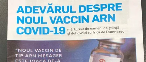 „Misionar” antivaccinist, reținut în timp ce împărțea broșuri pe stradă: „Adevărul despre noul vaccin ARN”