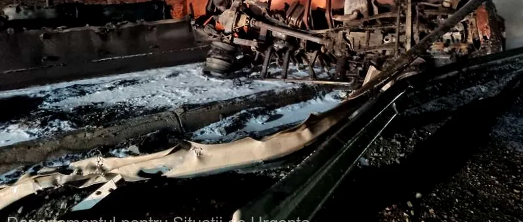 Incident cumplit în Brăila! O cisternă cu 40 de tone de motorină a luat foc. Șoferul, găsit carbonizat