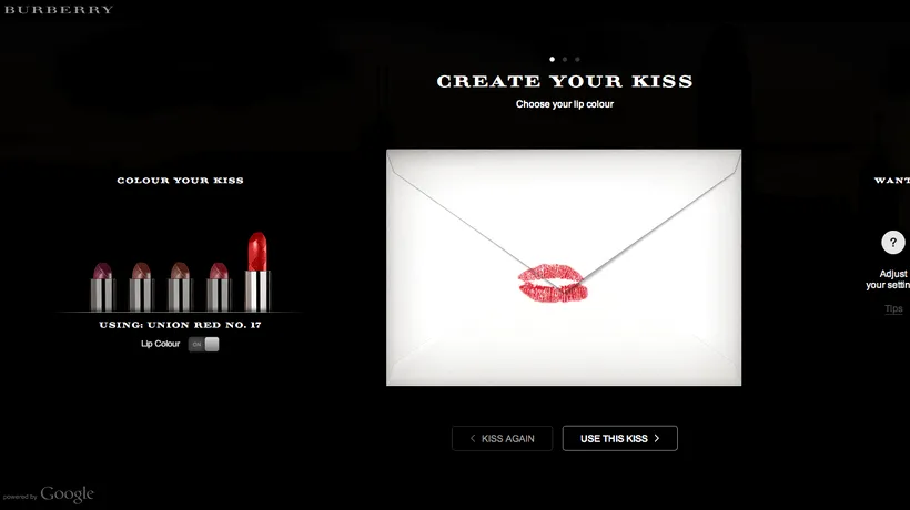 Burberry și Google au prezentat o tehnologie ce permite utilizatorilor să trimită săruturi virtuale
