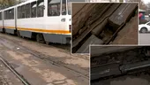 EXCLUSIV VIDEO | Șinele de tramvai, capcanele din București. „Nu te simți în siguranță, ești ca într-un cavou. Mai proastă conducere ca aceasta, nu am văzut”
