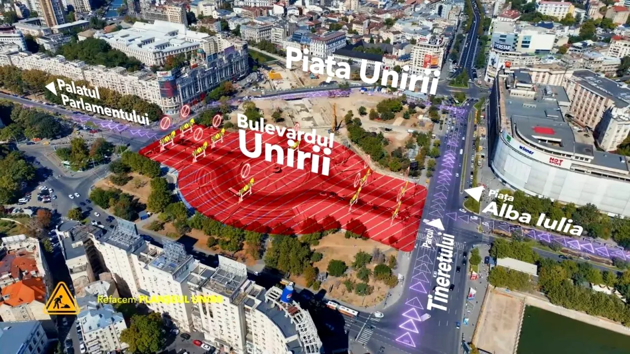 Noi RUTE alternative de circulație în Piața Unirii
