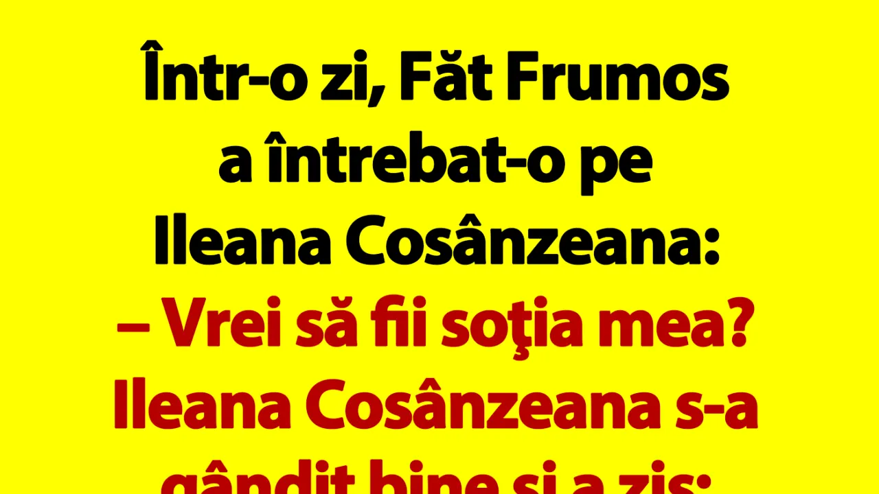 Bancul de sâmbătă | Poveste cu happy-end