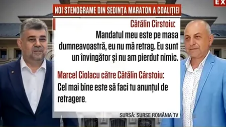 Stenogramele EXPLOZIVE din ședința de 13 ore a Coaliției. Mihai Tudose către Cîrstoiu: 