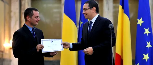 Iulian, descoperitorul Tezarului din Golești, premiat de Ponta cu 10.000 de euro
