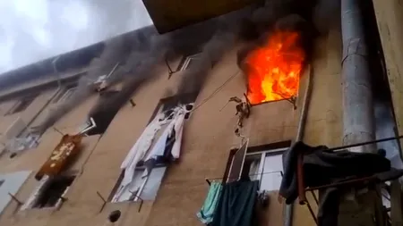 EXPLOZIE urmată de incendiu, la un bloc din Balș. Două victime, cu arsuri, ar putea fi transferate în străinătate / Reacția Distrigaz Sud