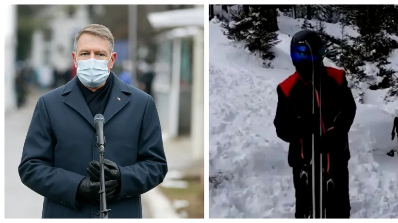 VIDEO. Klaus Iohannis, surprins la schi pe pârtia de la Păltiniş, la o zi după tragedia de la Institutul „Matei Balş”