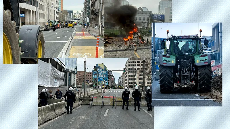 <span style='background-color: #dd3333; color: #fff; ' class='highlight text-uppercase'>CORESPONDENȚĂ SPECIALĂ</span> Fermierii belgieni au blocat centrul Bruxellesului. Revendicările protestatarilor