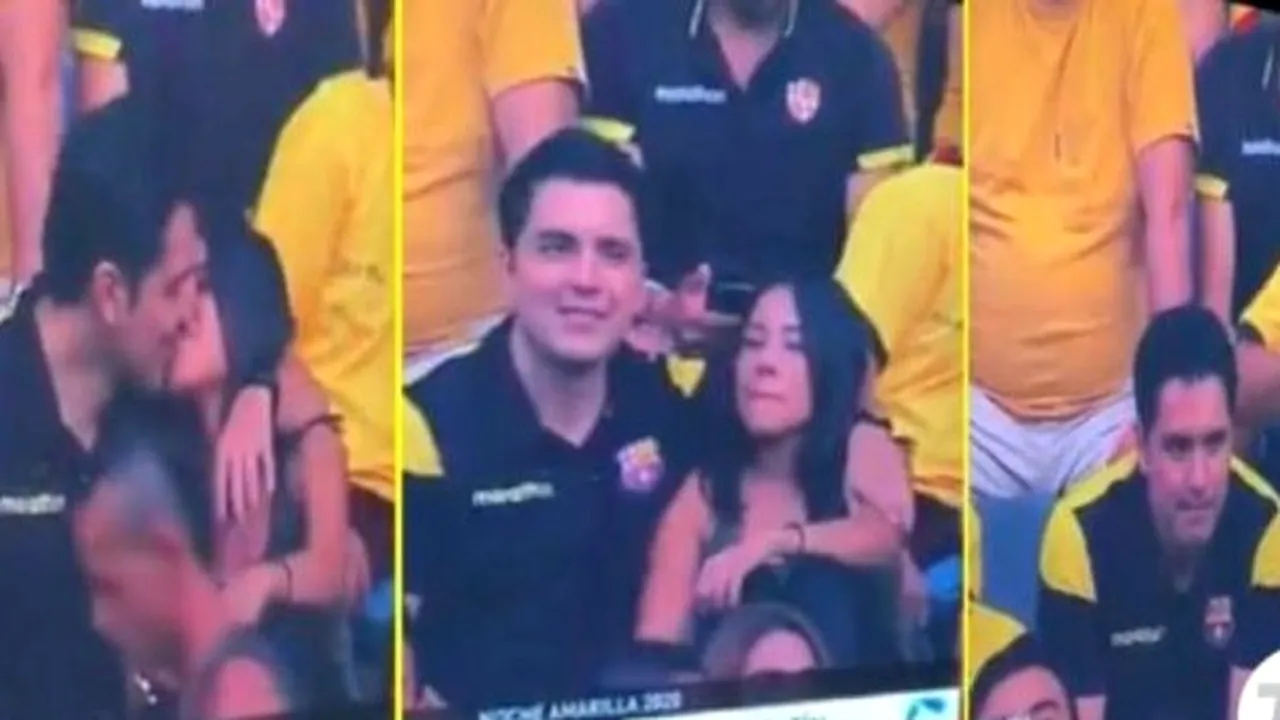 Prinși în fapt! Un bărbat a fost filmat pe stadion în timp ce își înșela iubita. Cum a reacționat când și-a dat seama ce a făcut - VIDEO
