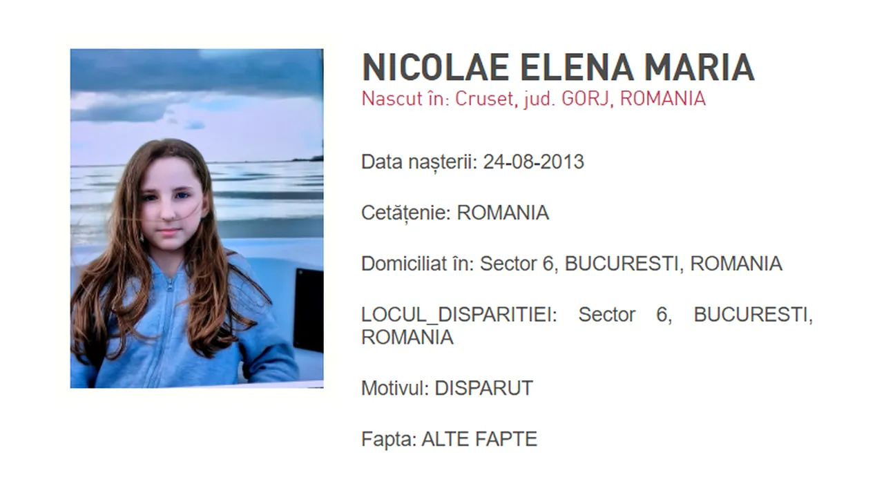 Un nou mesaj RO-Alert în Capitală. A dispărut o fetiță de 12 ani