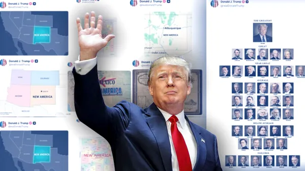 Trump a publicat o hartă cu statul New Mexico redenumit în New America și s-a autoproclamat „cel mai măreț președinte al SUA” într-un nou clasament